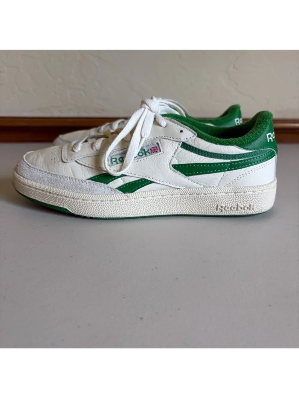 Reebok Club C Revenge Vintage Sneakers Men's US 8 Chalk Glen Green Side Stripes